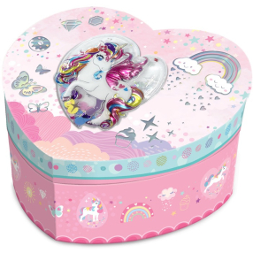 Šperkovnice s hudbou - jednorožec SRDCE