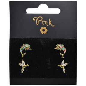 Pozlacené náušnice SET 4 ks MOŘSKÝ SVĚT