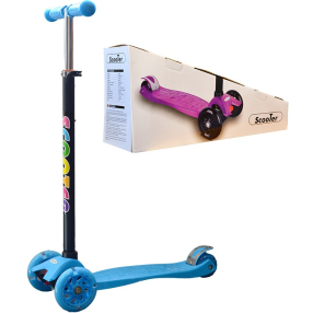 Dětská tříkolová koloběžka svítící - sv.modrá