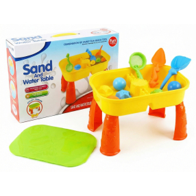 Dětský stoleček na písek a vodu s příslušenstvím 8 ks