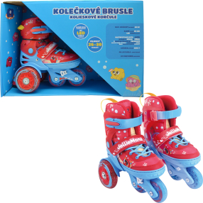 Dětské svítící kolečkové brusle - Červené (vel. 26-30)