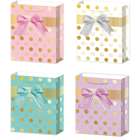 Dárková taška L - Mašle a puntíky