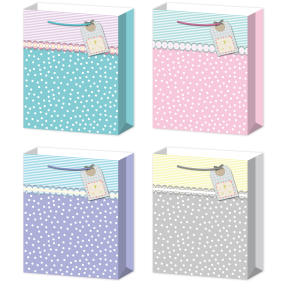 Dárková taška L - Pastel s bublinky