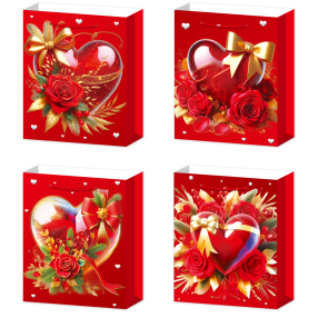 Dárková taška L - Srdce s mašlí