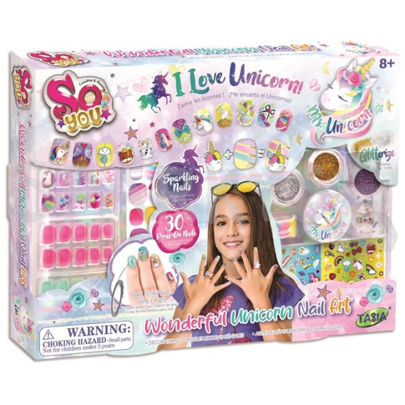 TASIA - Nalepovací nehty jednorožec                    