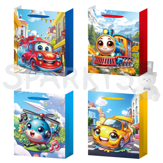 Dárková taška L - Veselé dopravní prostředky                    