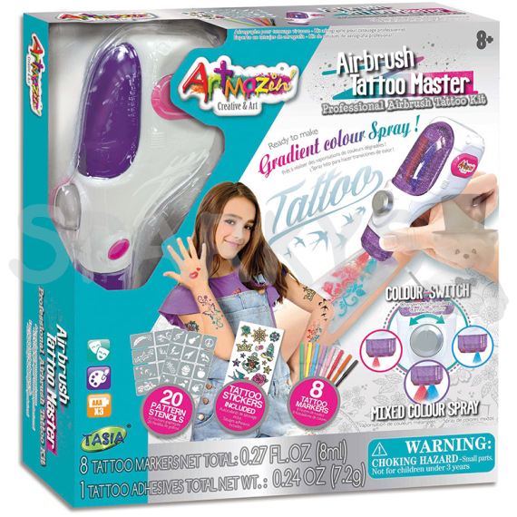 TASIA - Airbrush tetovací studio s příslušenstvím 20 šablon                    
